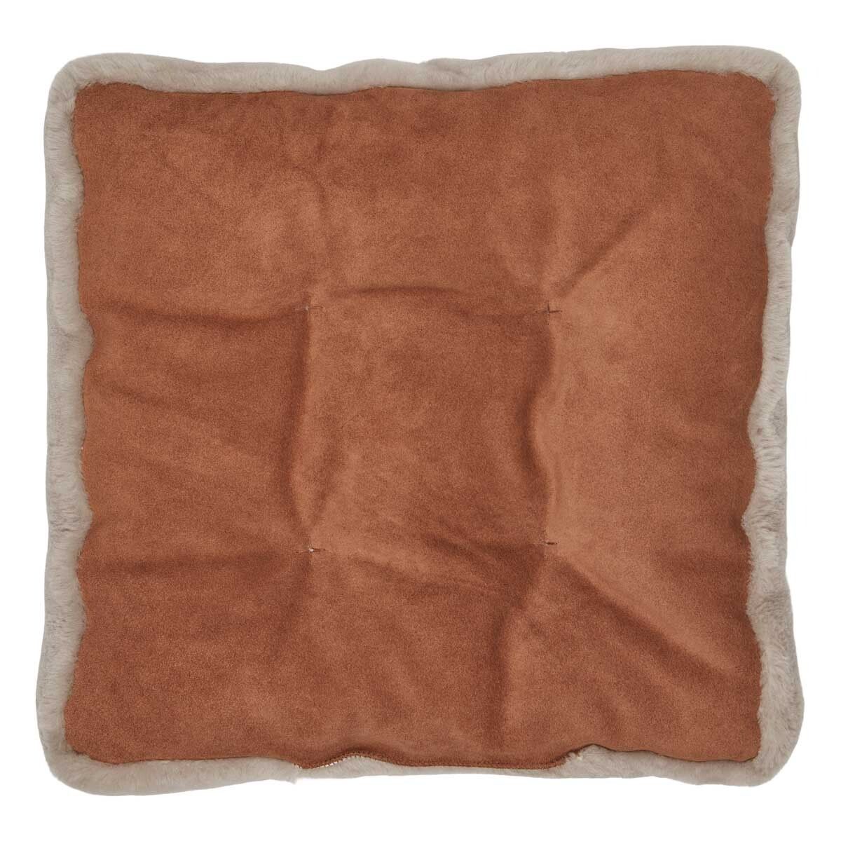 Lammfellkissen | Neuseeland | Mokassin | 45x45 cm Silber Grau