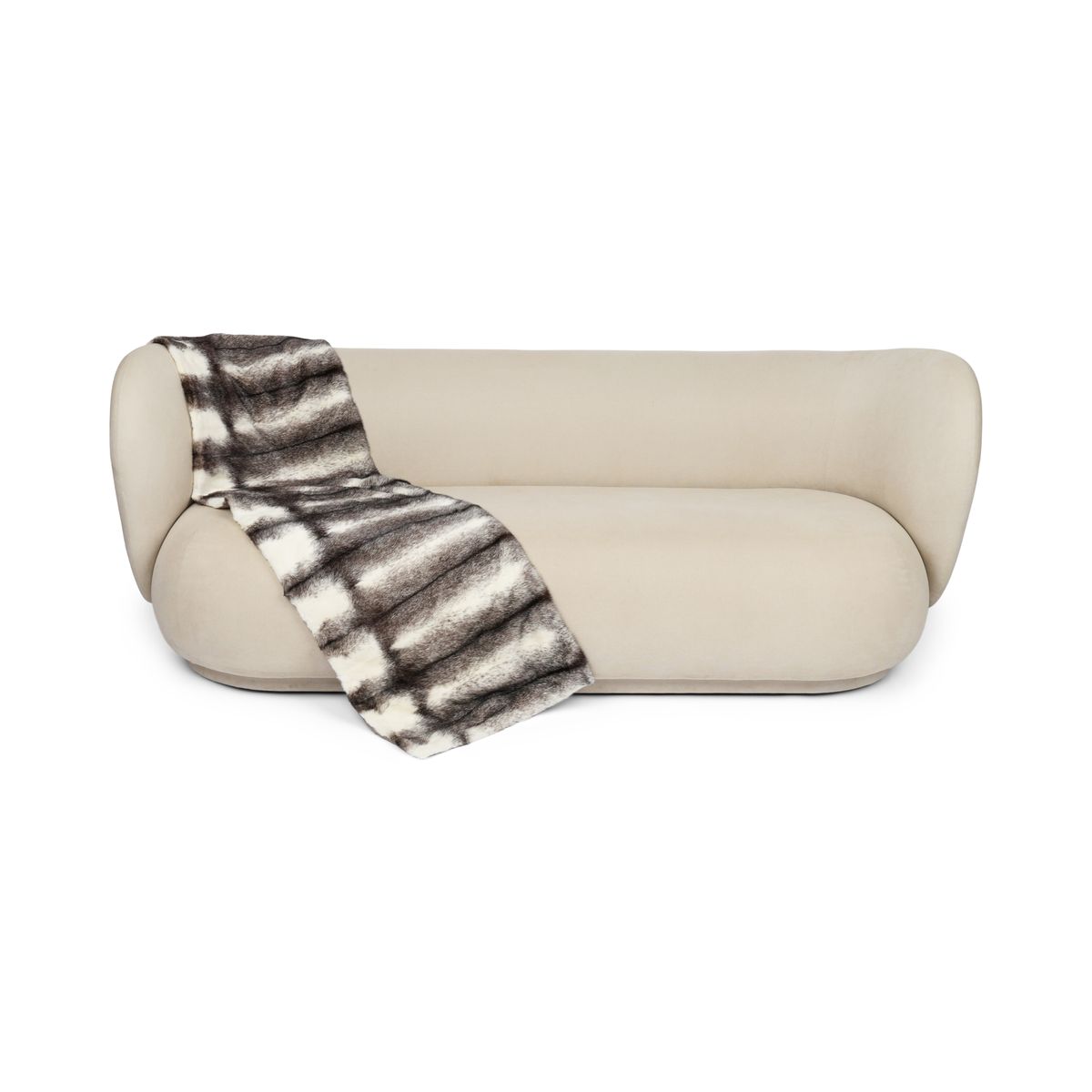 Nerzdecke | Kaschmirrückseite | Schwarz-weiß | 50x170 cm