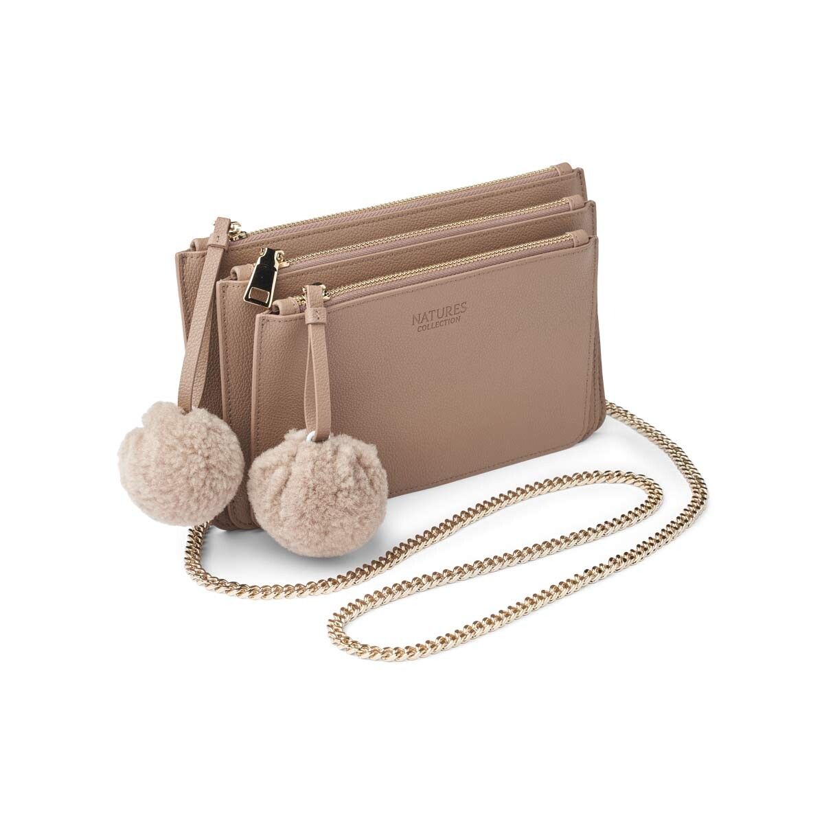 Camilla 3-in-1 Clutch | Lammleder Beige