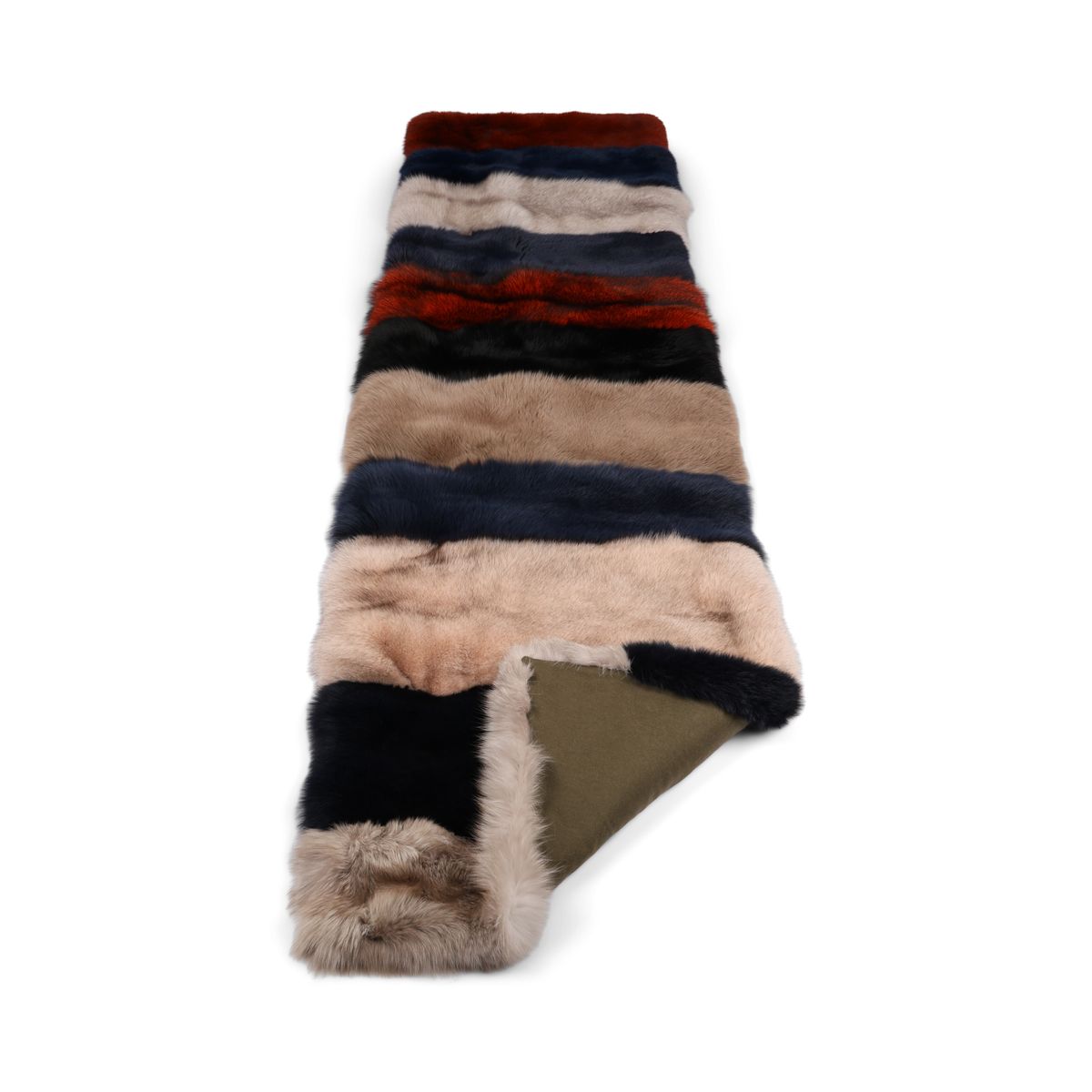 Premium Fuchsdecke | Norwegen | Kaschmirrückseite | Multicolor | 70x260 cm