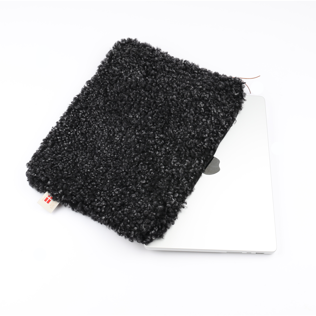 Laptophülle | Curly Lammfell | 36x28 cm Anthrazit