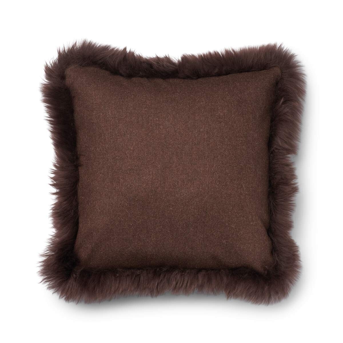 Wollkissen | 100% Wolle | Fellborte | 52x52 cm | 34x52 cm Braun/Schokolade