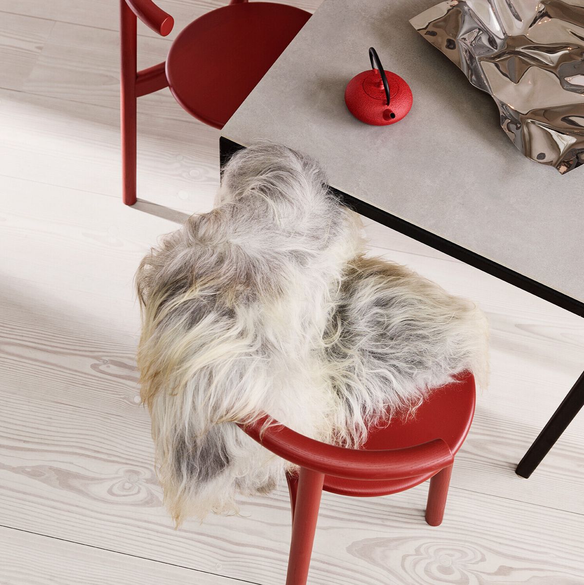 Lammfell | Langhaar | Island | 120+x60 cm Naturgrau