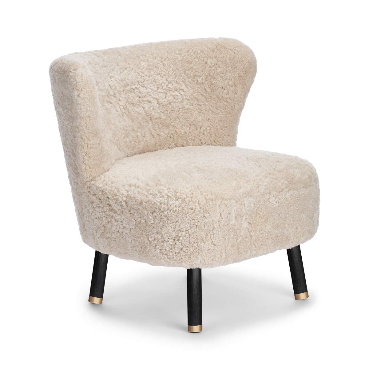 Emil Loungesessel | Kurzhaar | Design Möbel Perlweiß