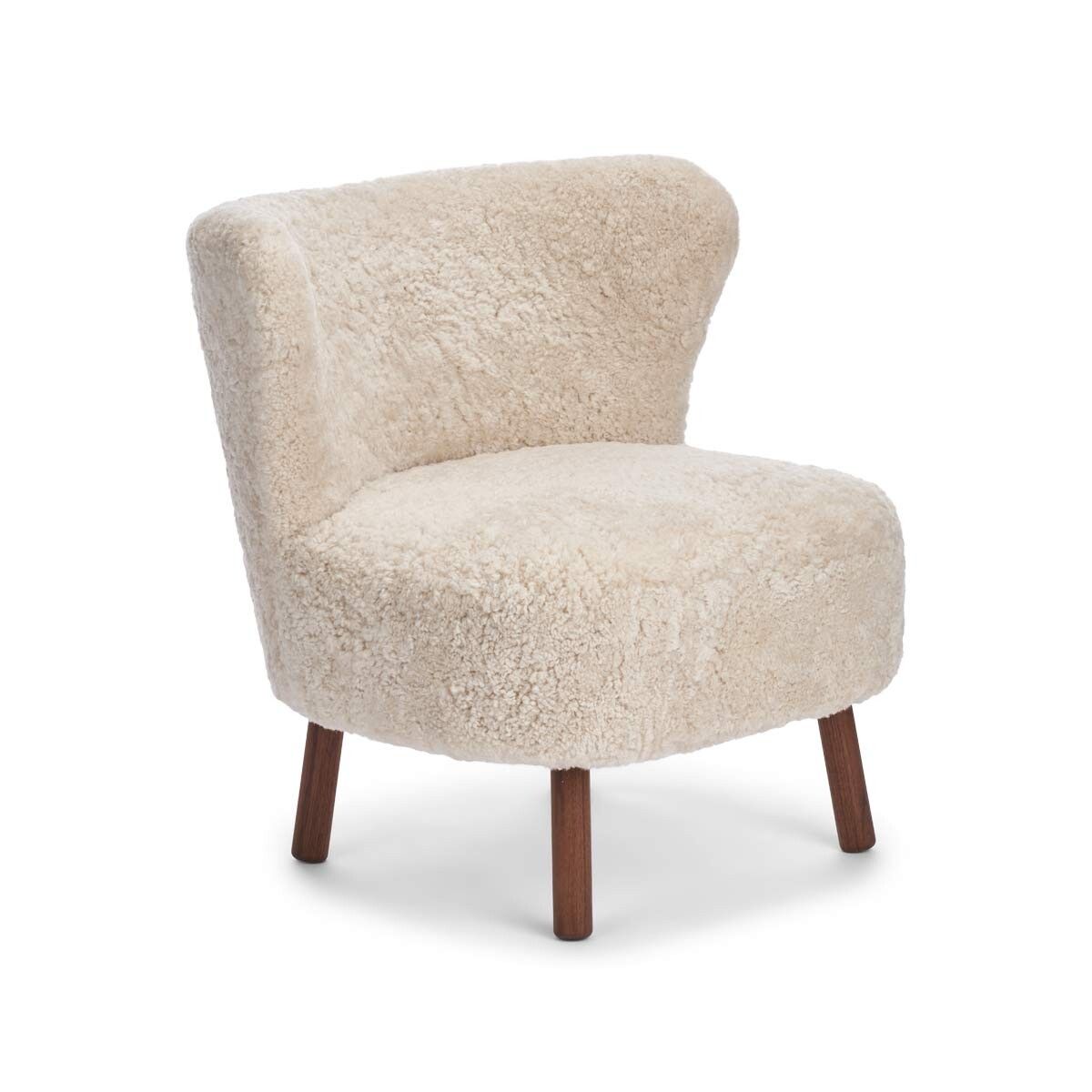 Emil Loungesessel | Kurzhaar | Design Möbel Perlweiß