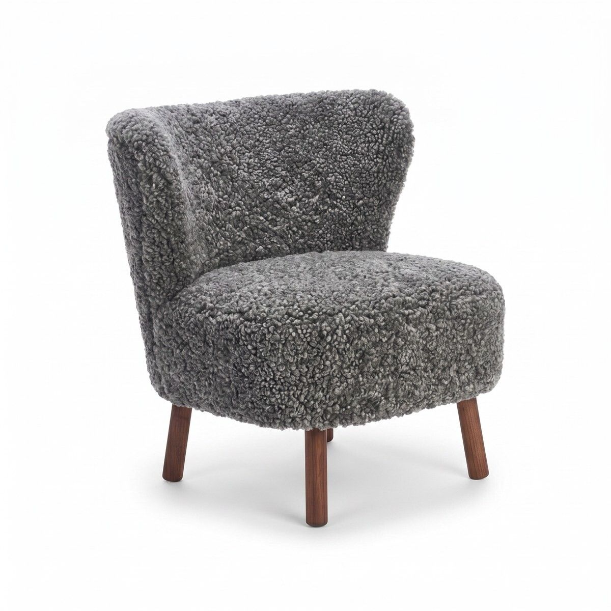 Emil Loungesessel | Kurzhaar | Design Möbel Grafit