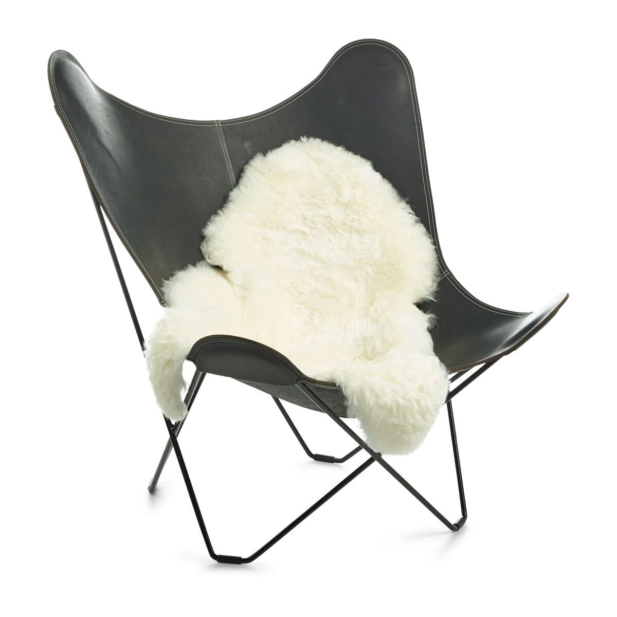 Lammfell | Kurzhaar | Island | 90-100x60 cm Weißlich