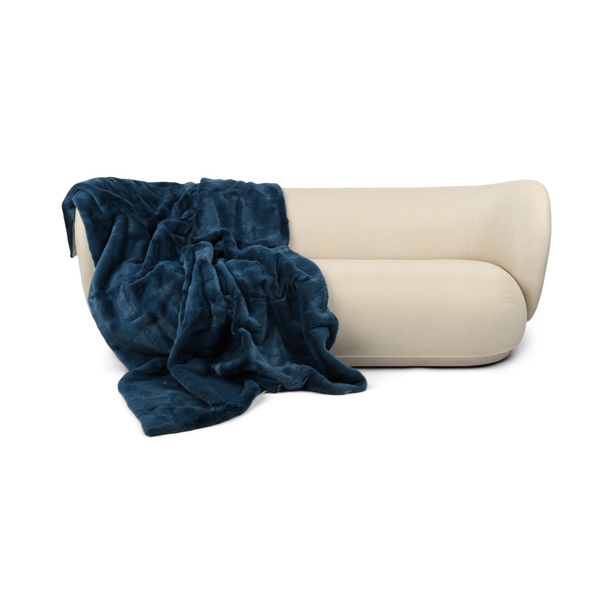 Nerzdecke | Kaschmirrückseite | Blau Indigo | 142x202 cm