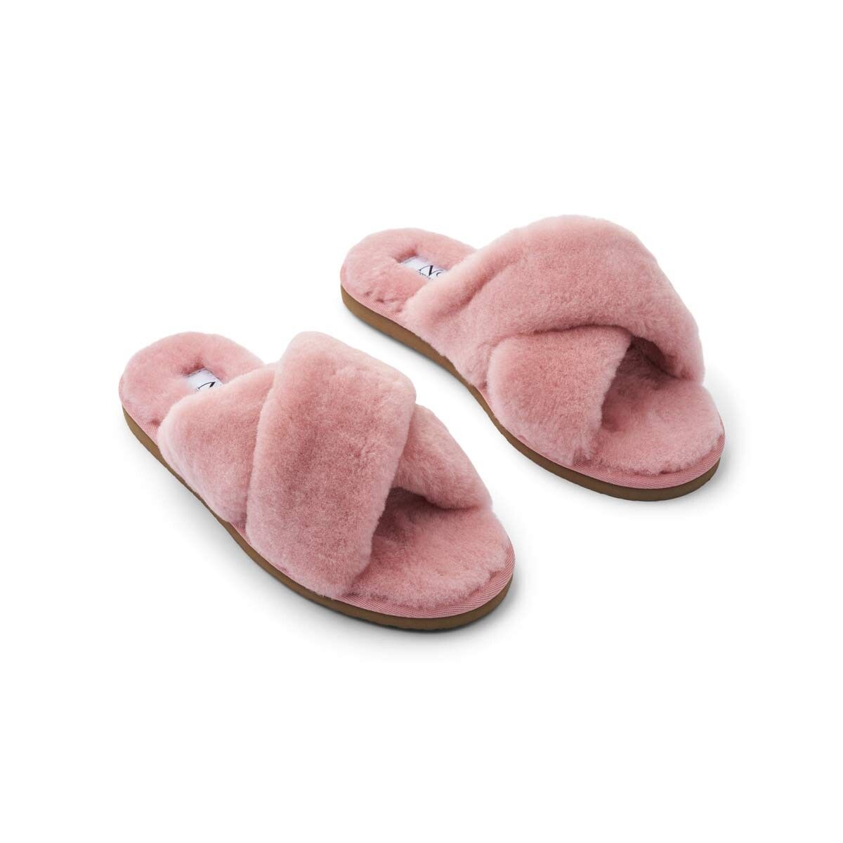 Slippers Cross | Lammwolle Rose