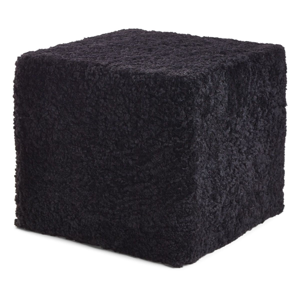 Lammfell Pouf | Kurzhaar | Neuseeland Schwarz