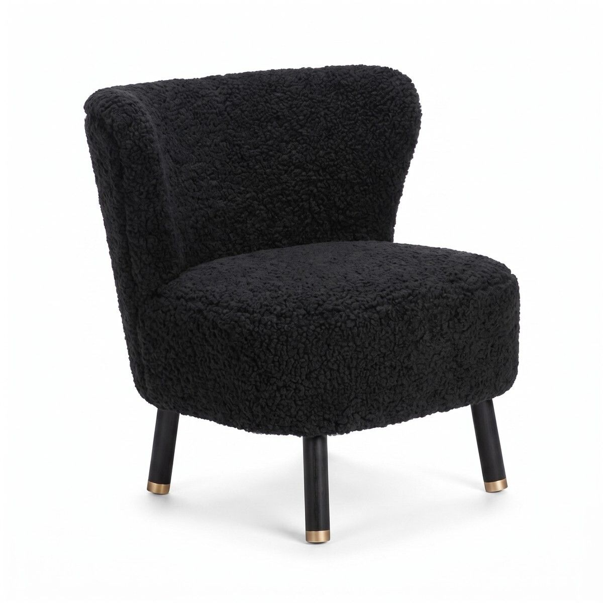 Emil Loungesessel | Kurzhaar | Design Möbel Schwarz