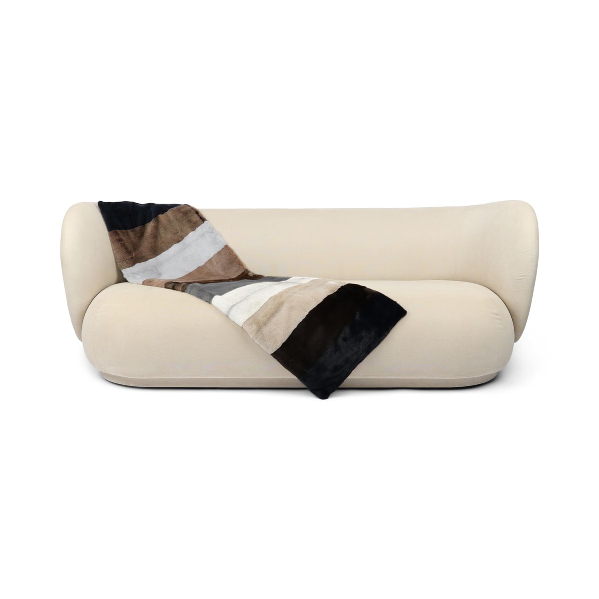 Nerzdecke | Kaschmirrückseite | Multicolor | 52x156 cm