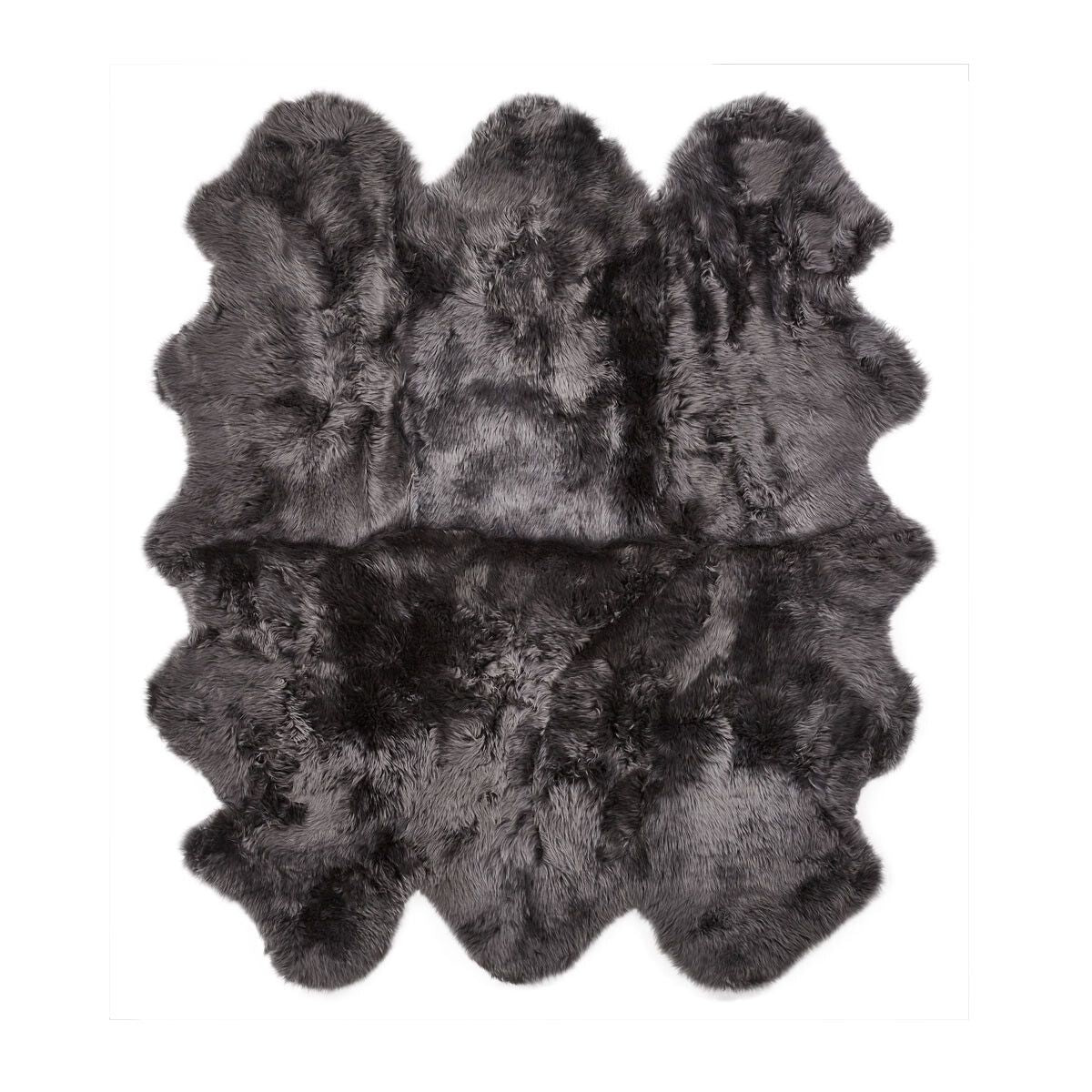 Lammfell Designerteppich | Langhaar | Neuseeland | 180x162 cm Stahl