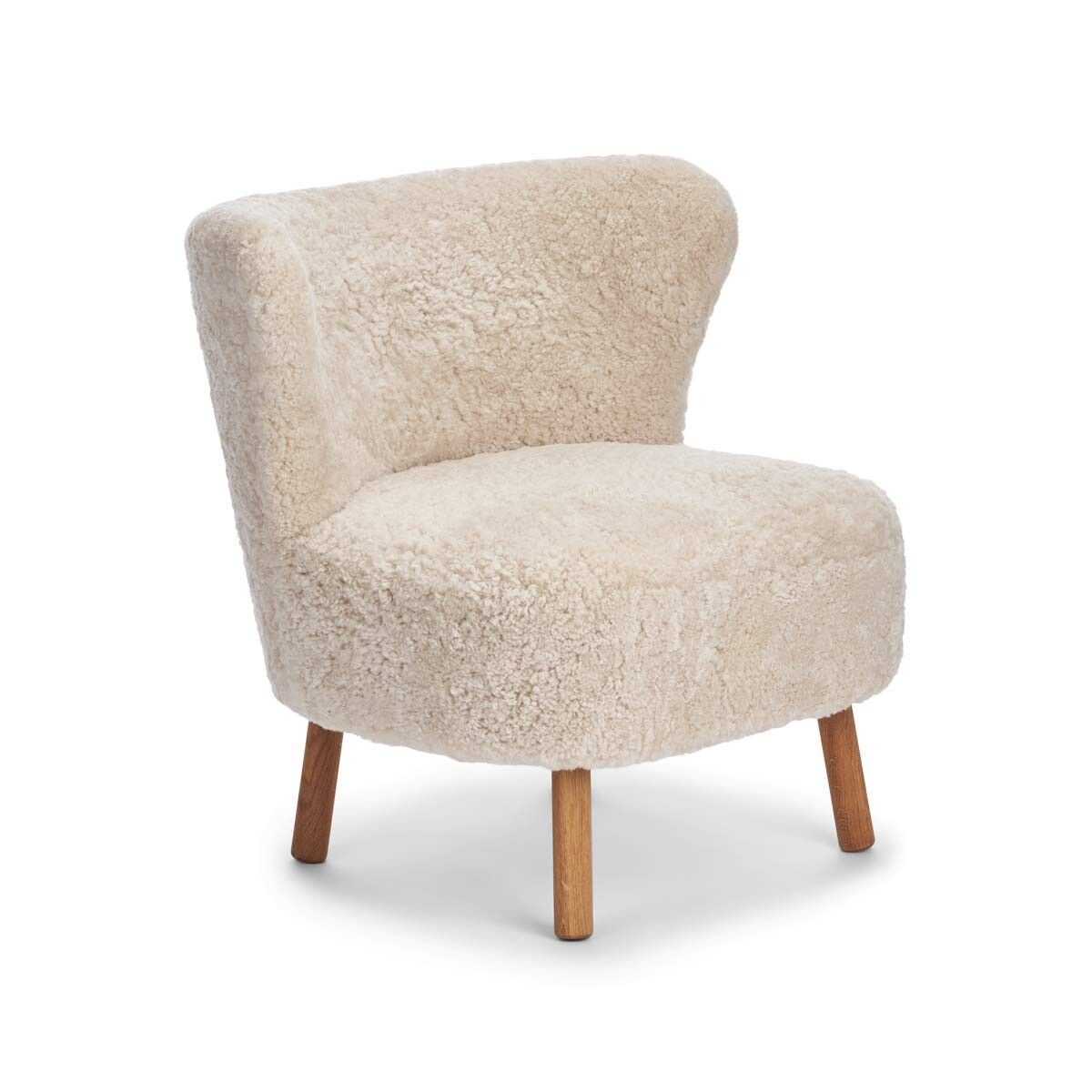 Emil Loungesessel | Kurzhaar | Design Möbel Perlweiß