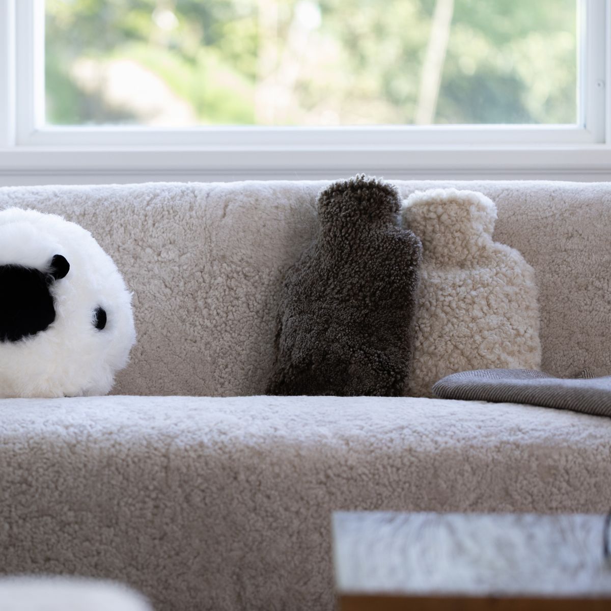 Lammfell Wärmflasche | Kurzhaar | Neuseeland | 37x27 cm Anthrazit