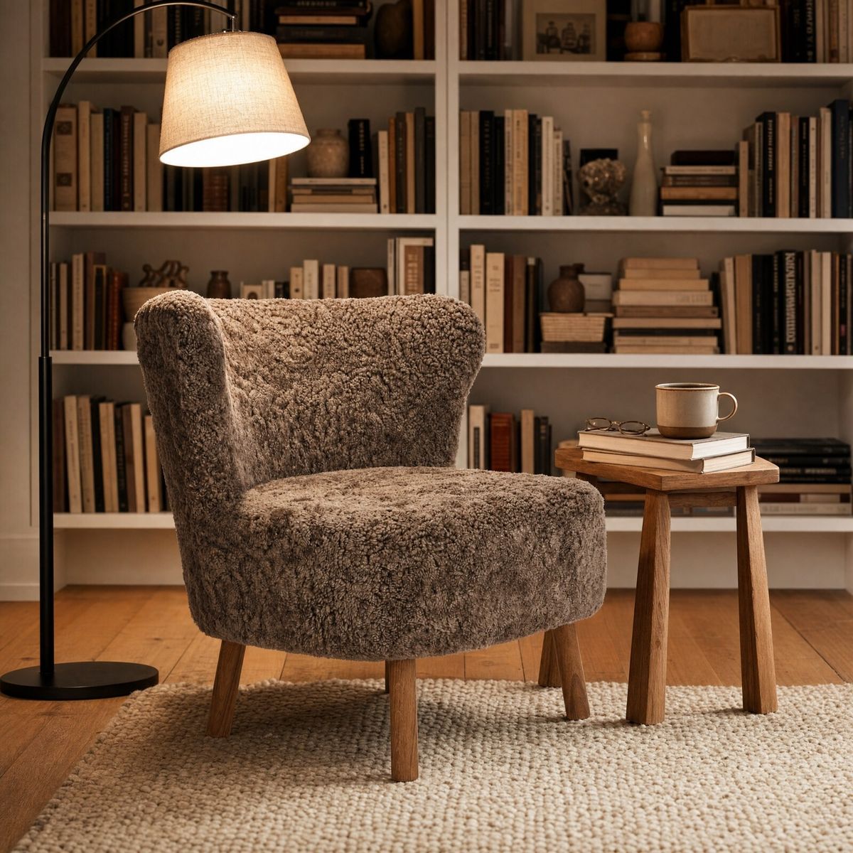 Emil Loungesessel | Kurzhaar | Design Möbel Anthrazit