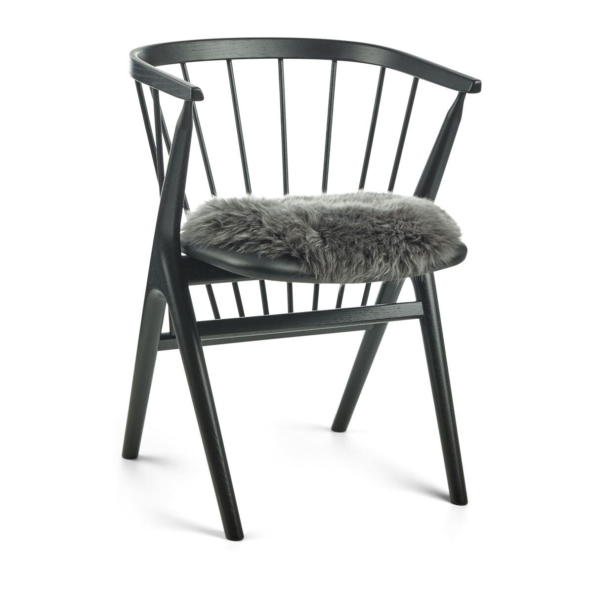 Lammfell Stuhlauflage | Langhaar | Neuseeland | D38 cm Stahl