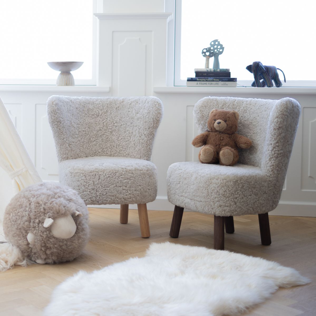 Emma Mini Loungesessel | Kurzhaar | Design Möbel Anthrazit
