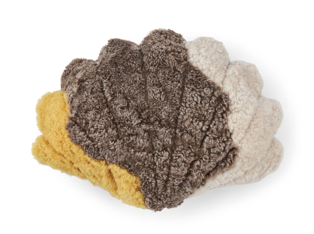 Muschelkissen | Kurzhaar | Neuseeland Gelb/Taupe/Leinen