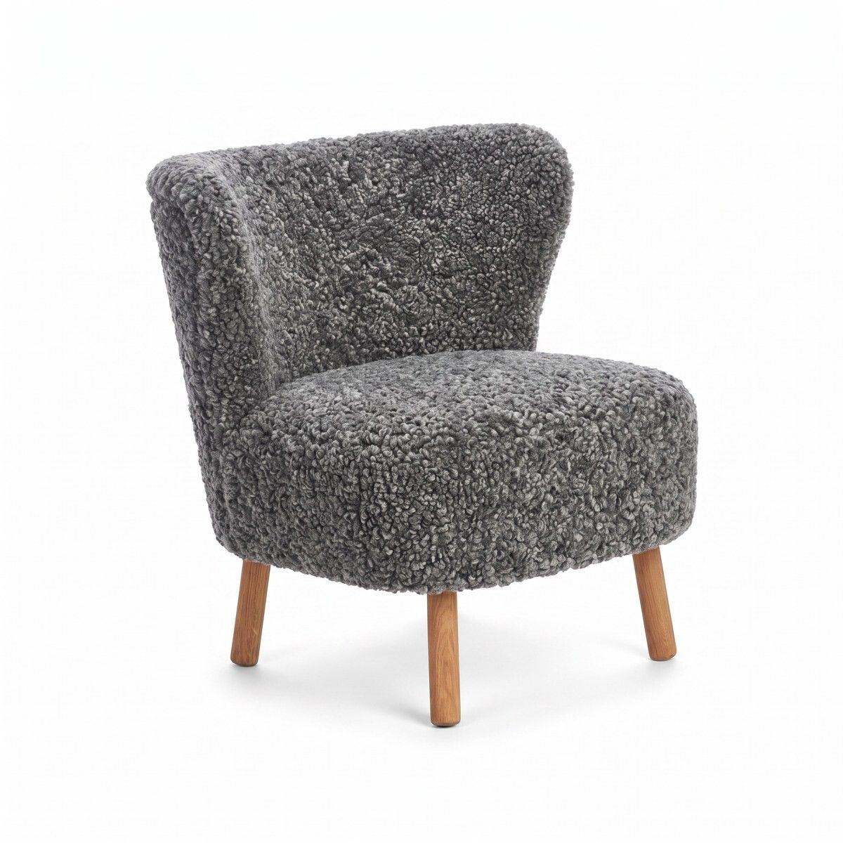 Emil Loungesessel | Kurzhaar | Design Möbel Grafit