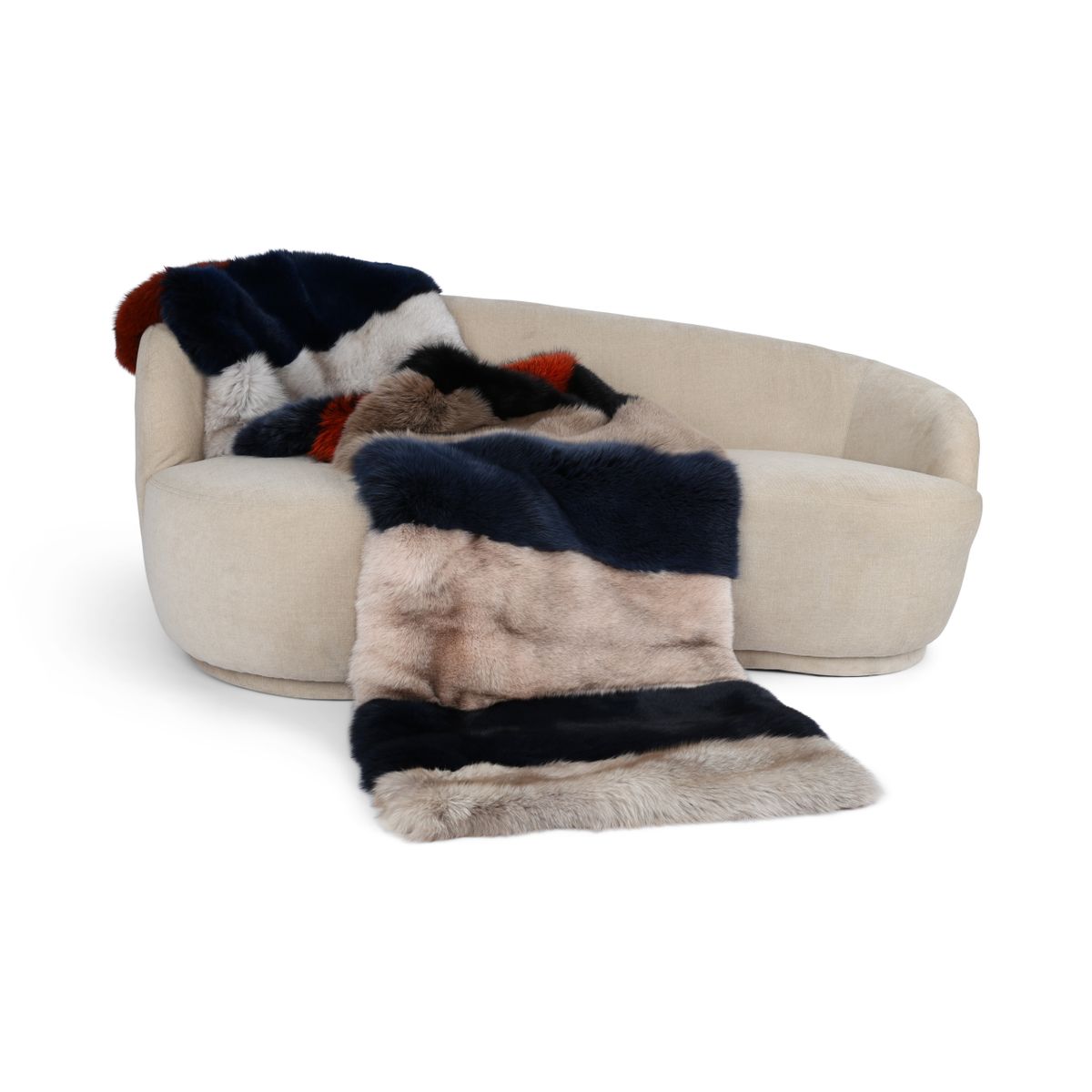 Premium Fuchsdecke | Norwegen | Kaschmirrückseite | Multicolor | 70x260 cm