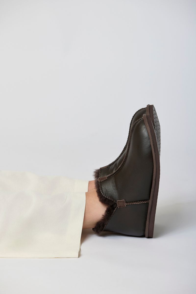Unisex Boot | Nappa/Wildleder, Lammfell Schokolade Nappa