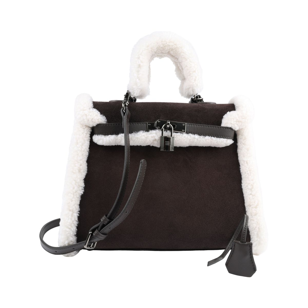 Amy Handtasche | Lammwolle, Kalbsleder
