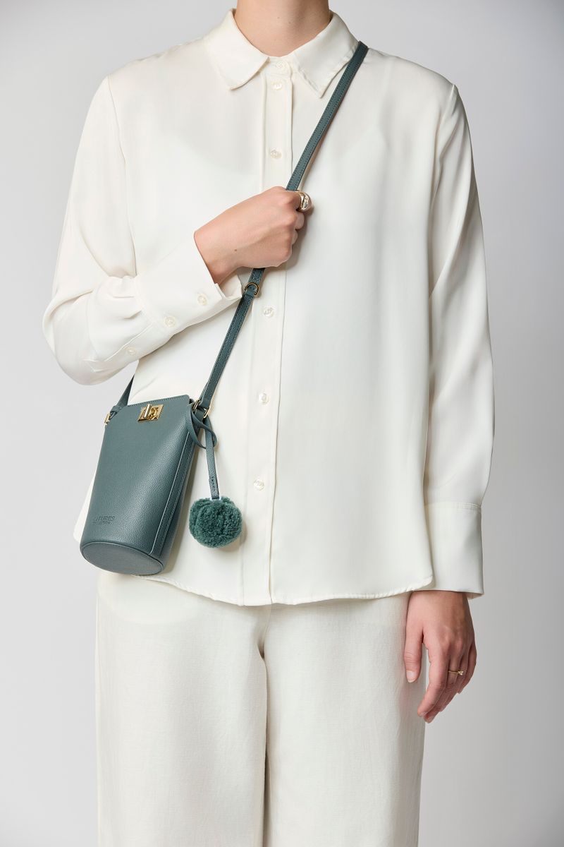 Adina Handytasche | Lammleder Blau/Grau