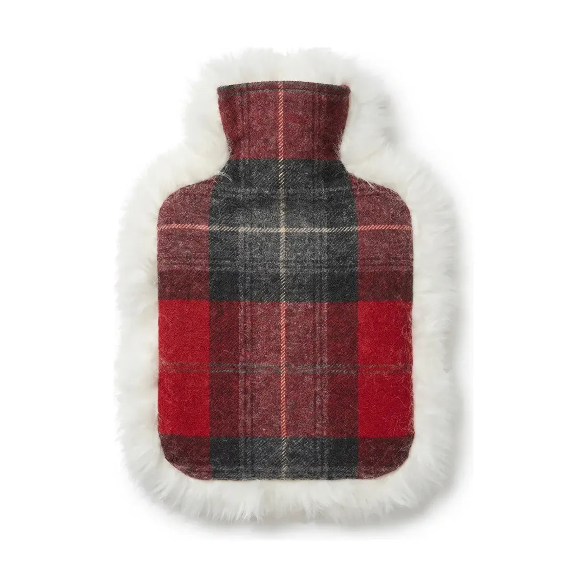 Wärmflasche | Lammfell, Wolle | 37x27 cm Skye Red/Weiß