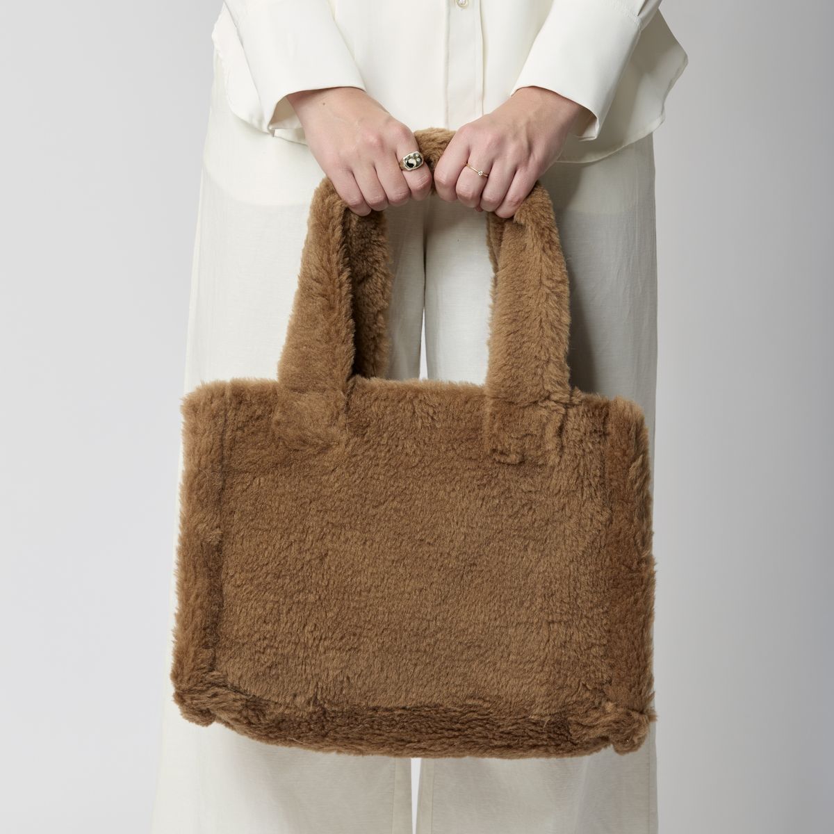 Mini Glory Shopper | Lammwolle Beige