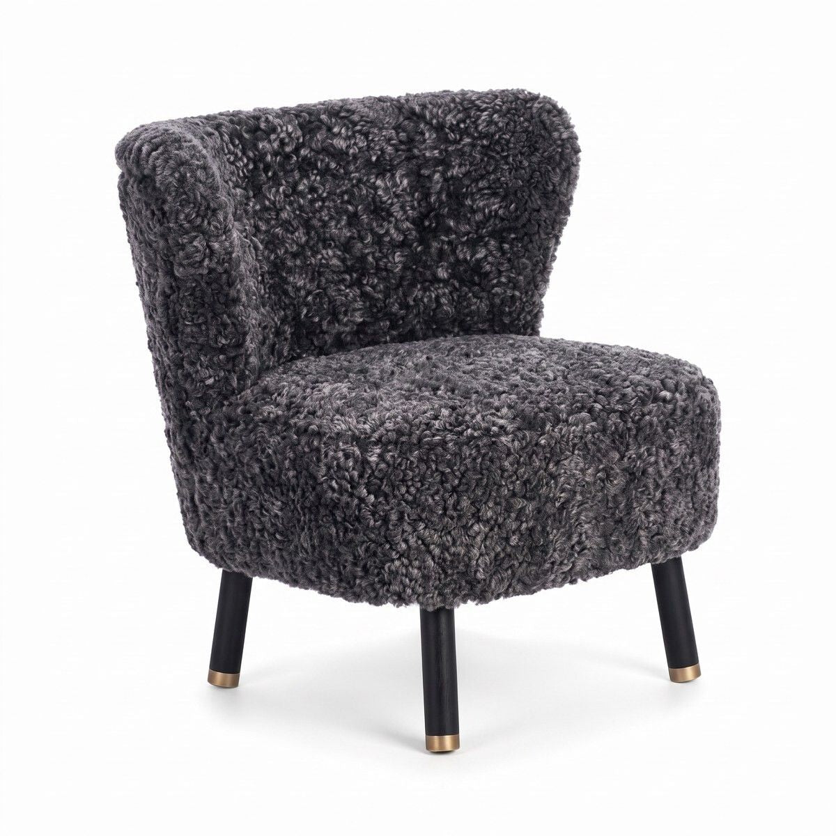 Emil Loungesessel | Kurzhaar | Design Möbel Anthrazit