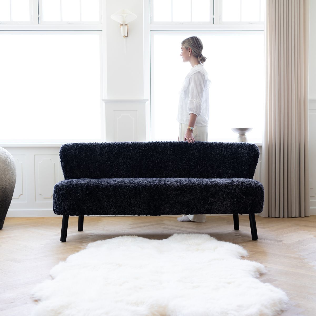 Emanuel 2-Sitzer Sofa | Zweisitzer | Design Möbel Anthrazit