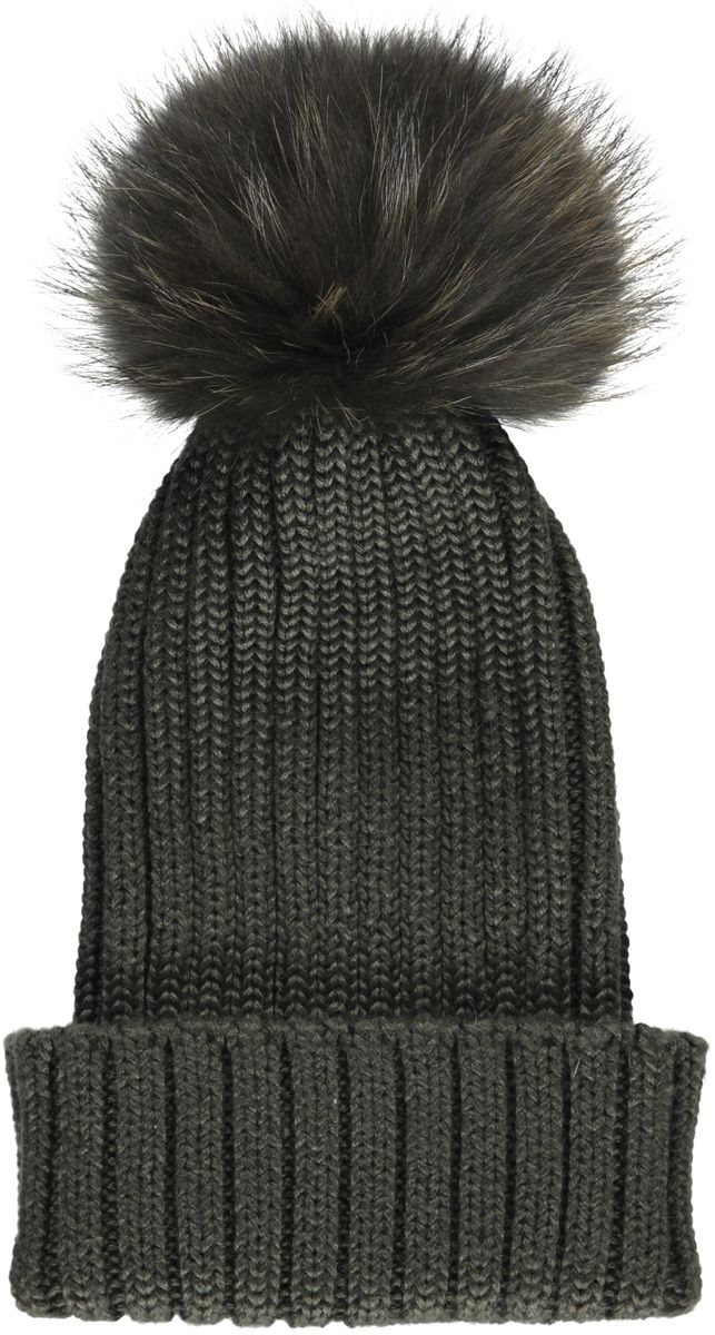 Sheila Beanie | Wolle, Waschbär Heckengrün/Heckengrün