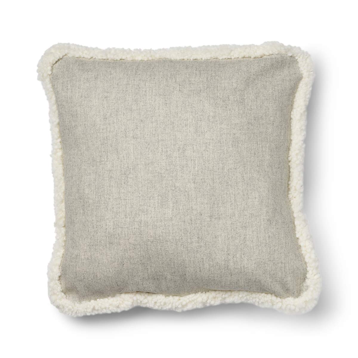 Classic Collection, Doublesided 100 % Wool Cushion and SW New Zealand Sheepskin Trimming. Size: 52x52 cm.