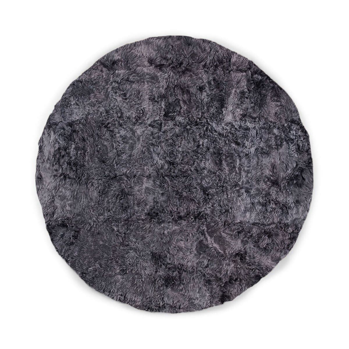 Designerteppich | Premium Alpaka Wolle | Rund | D250 cm Stahl