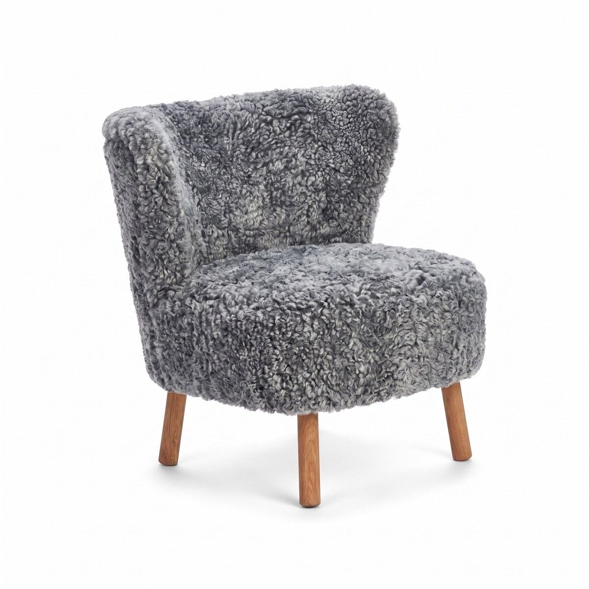 Emil Loungesessel | Kurzhaar | Design Möbel Hellgrau