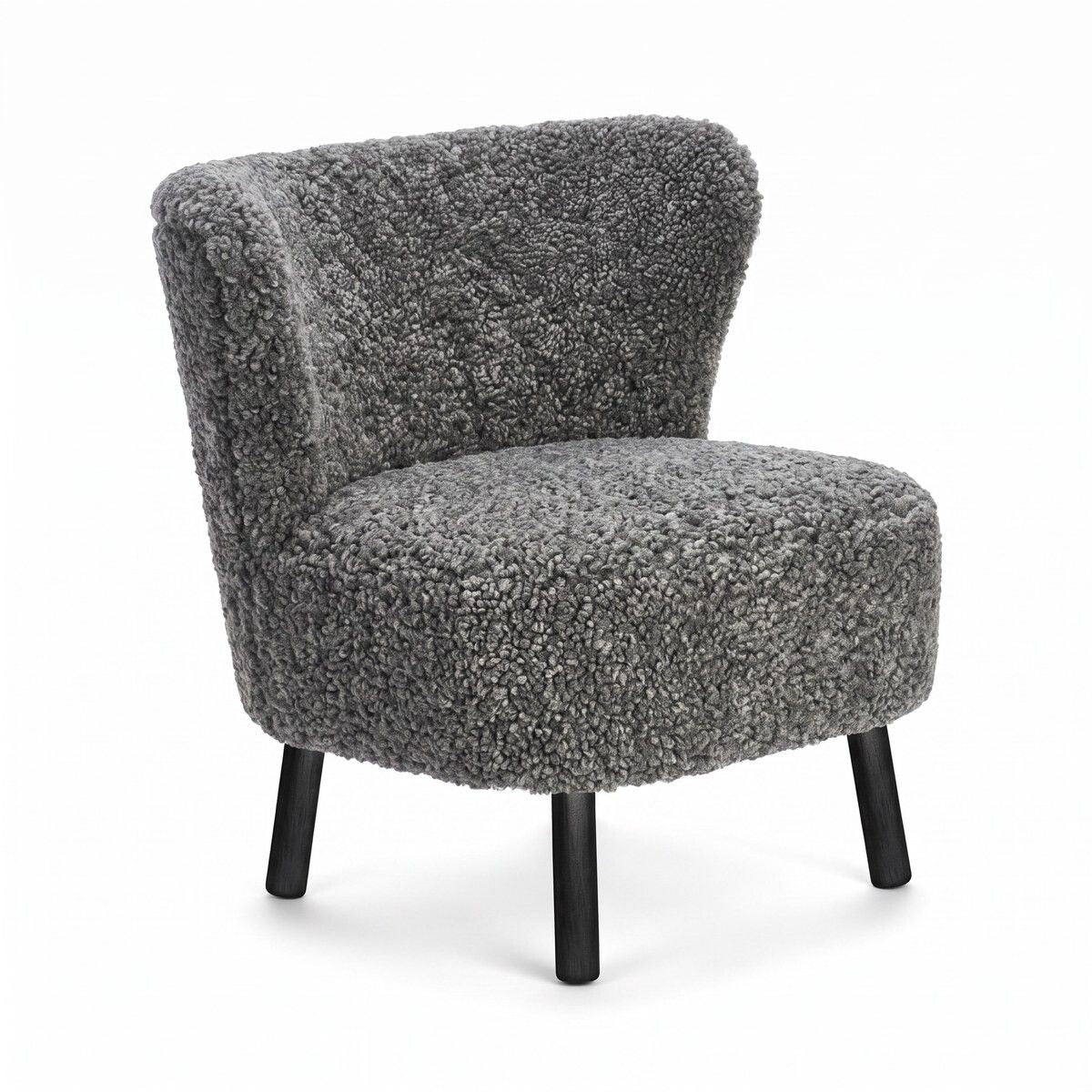 Emil Loungesessel | Kurzhaar | Design Möbel Grafit