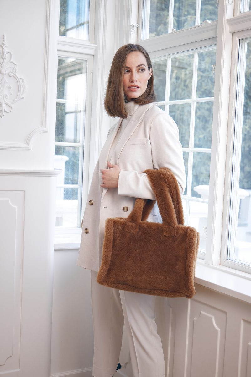 Mini Glory Shopper | Lammwolle Teddybraun