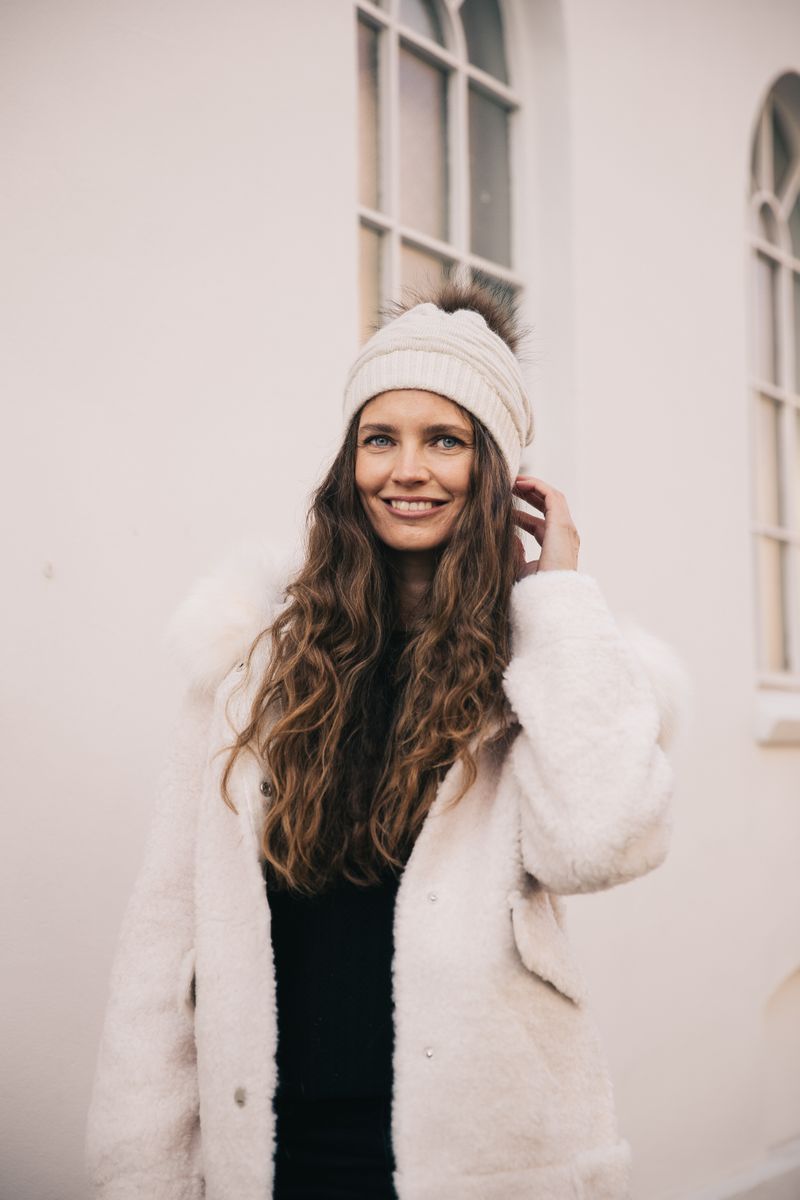 Sidse Beanie | Wolle, Waschbär