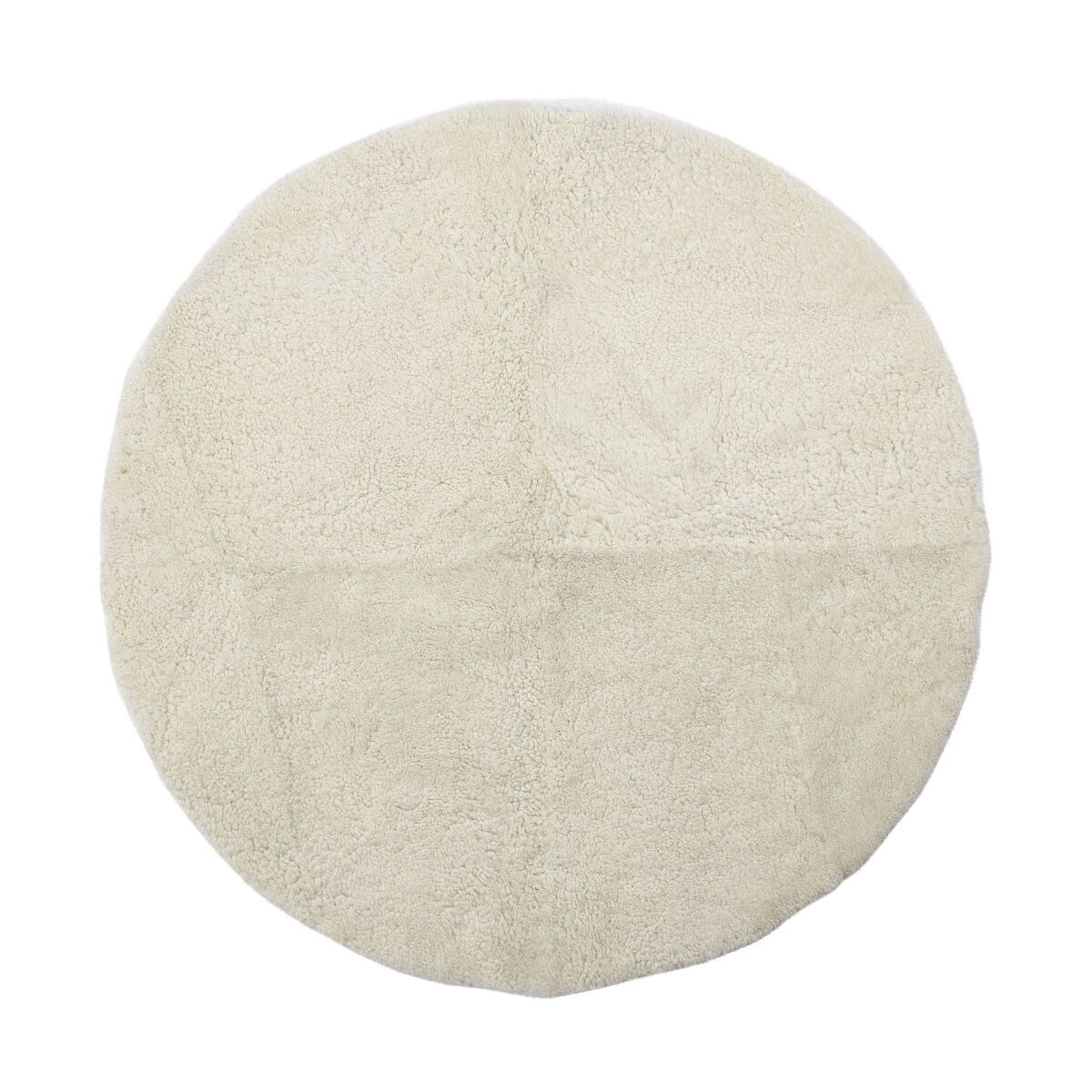 Lammfell Designerteppich | Langhaar | Neuseeland | D140 cm Weiß