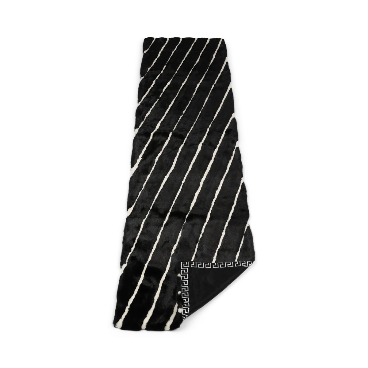 Nerzdecke | Kaschmirrückseite | Schwarz/Weiß | 50x200 cm