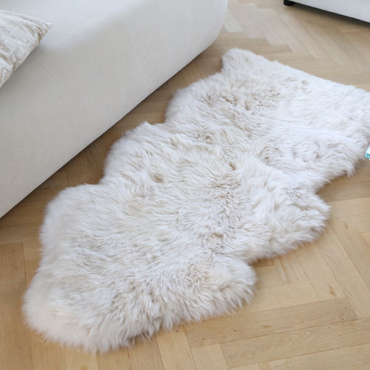 Lammfell | Langhaar | Neuseeland | 115x60 cm Aubergine