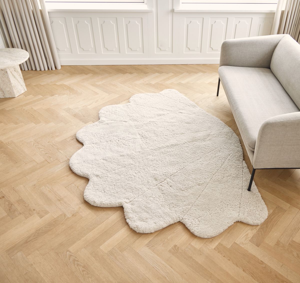 Shell Lammfell Designerteppich | Kurzhaar | Neuseeland | 210x150 cm Anthrazit