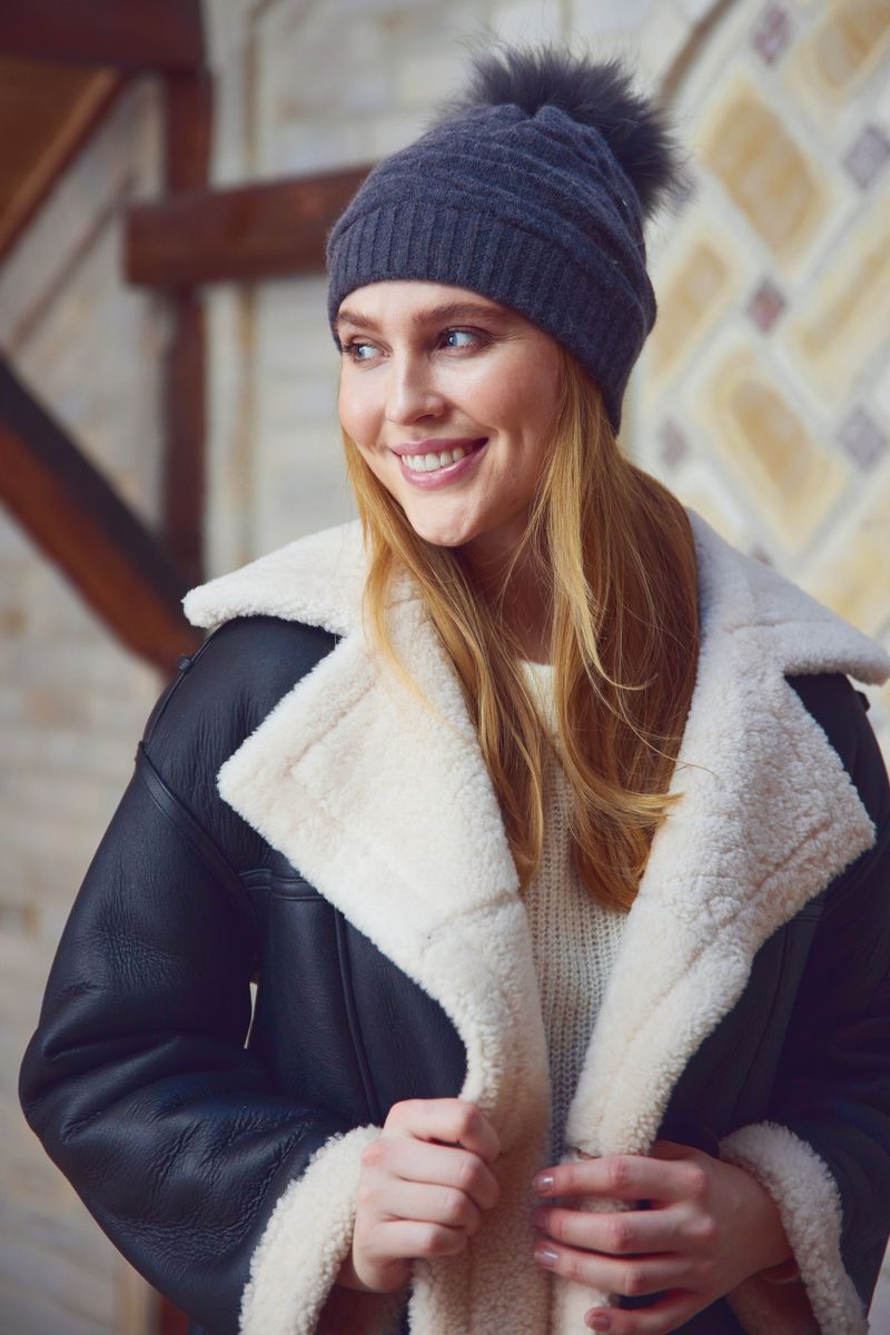 Sidse Beanie | Wolle, Waschbär