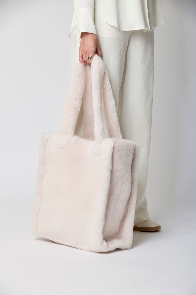 Maxi Glory Shopper | Lammfell Weiß