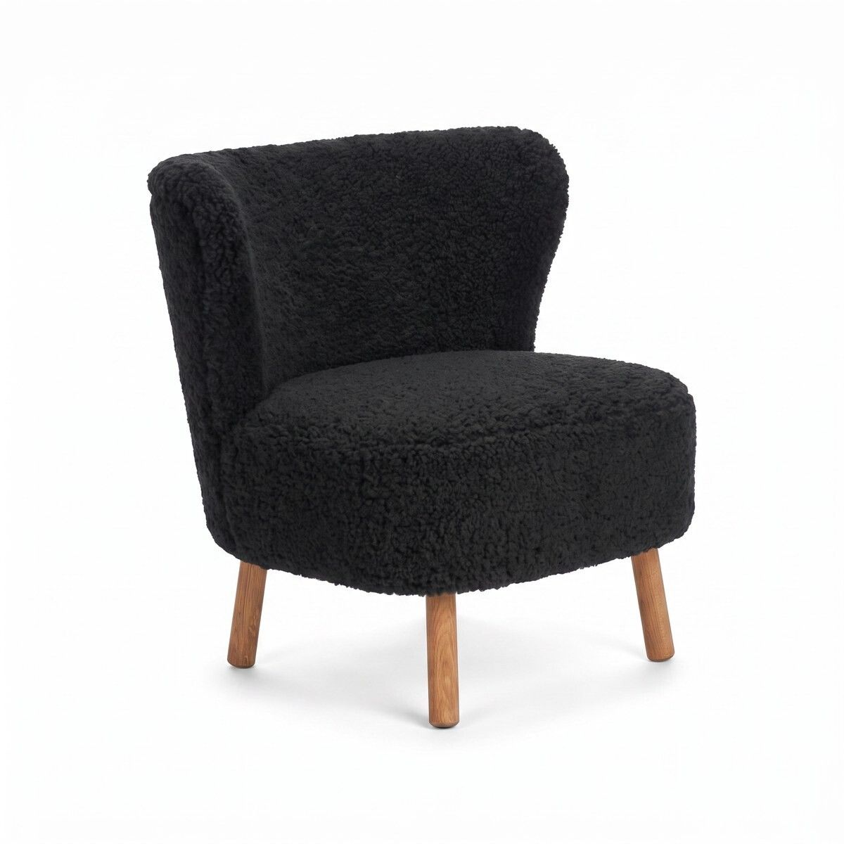 Emil Loungesessel | Kurzhaar | Design Möbel Schwarz