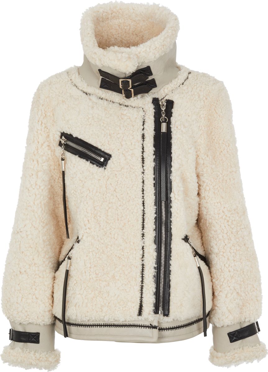 Nicki Jacke | Lammfell, Leder