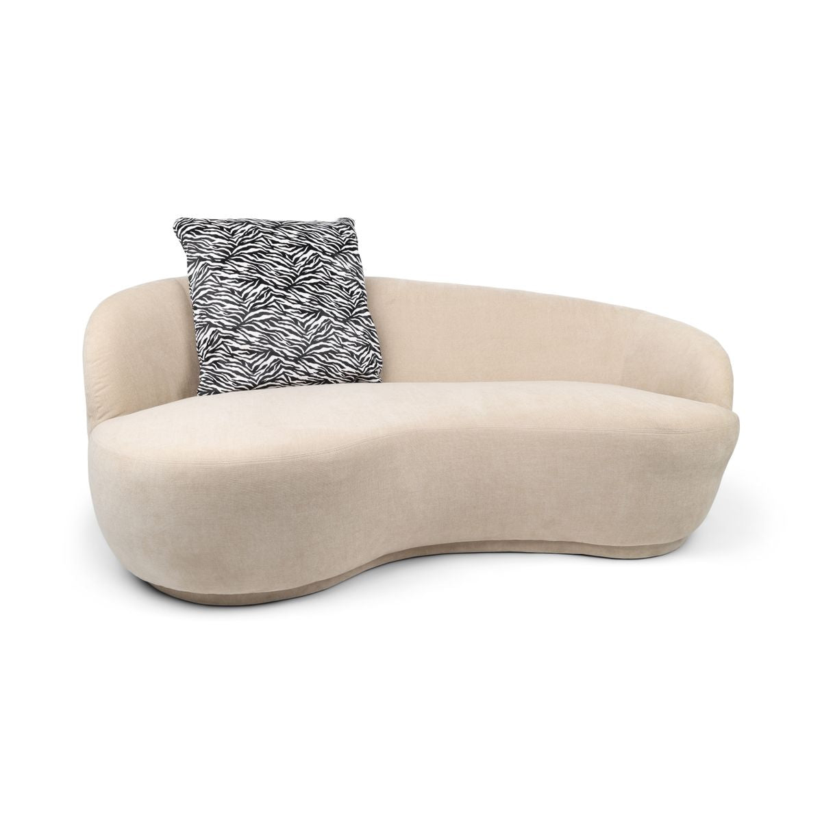 Kuhfellkissen | Doppelseitig Zebramuster: Schwarz/Leinen