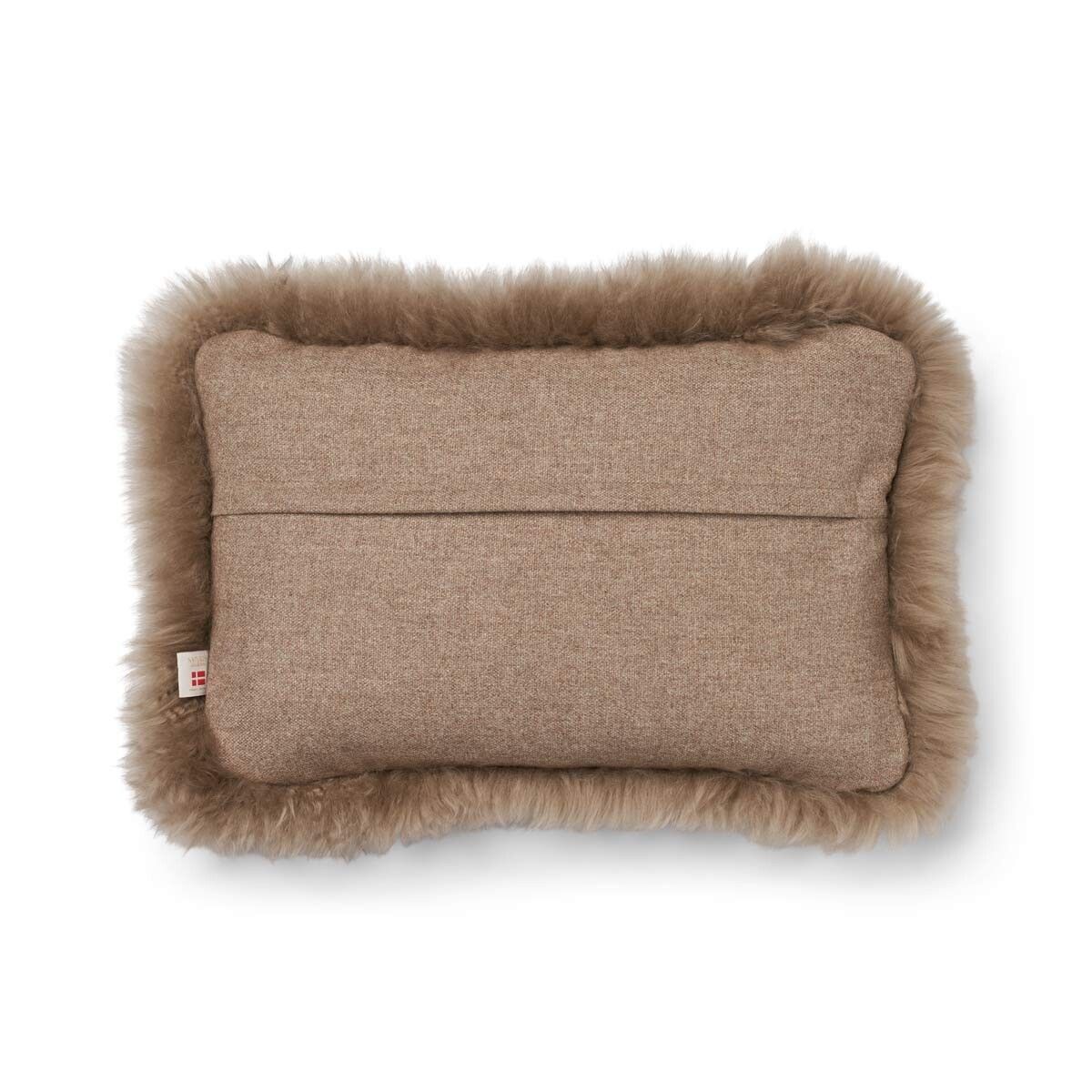 Wollkissen | 100% Wolle | Fellborte | 34x52 cm Beige/Taupe