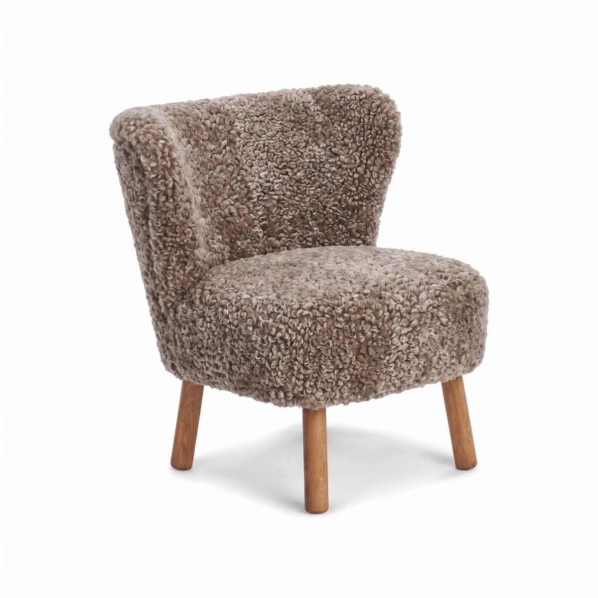 Emily Loungesessel | Kurzhaar | Design Möbel Cappuccino